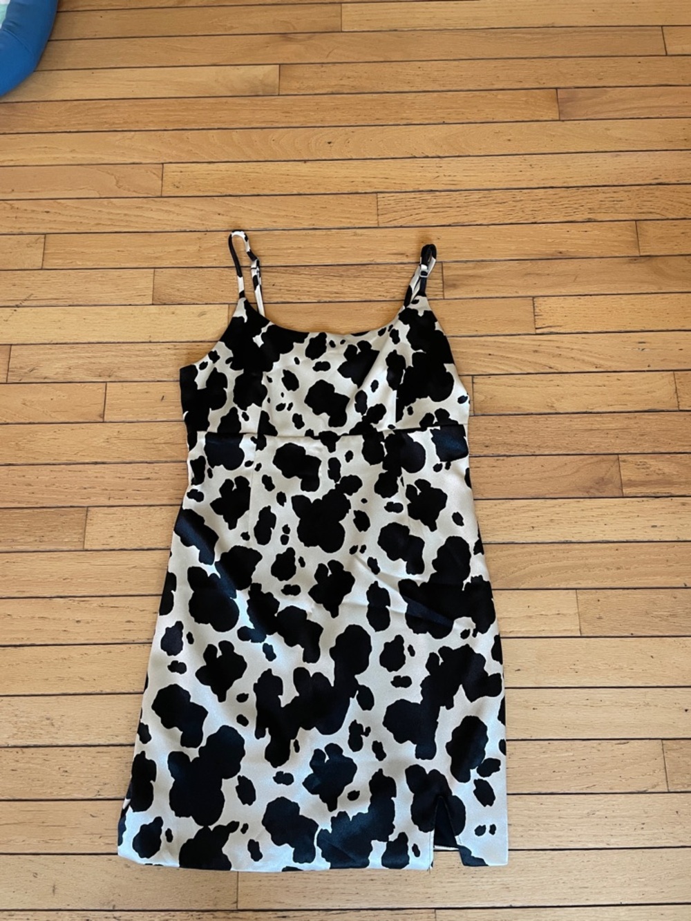 wild fable Black & White Cow Print Mini Slip Dress